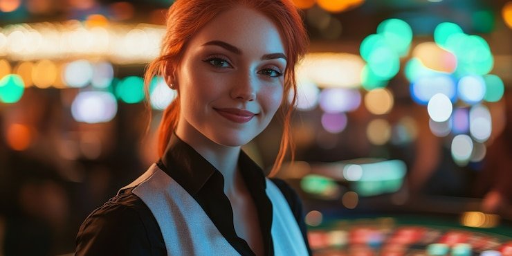 Dealer Quickspin di studio hoki 311 menyiapkan permainan kartu dengan dealer profesional